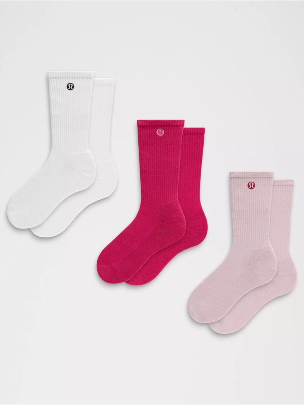 Lululemon Unisex Daily Essential Crew Socks 3 Pack